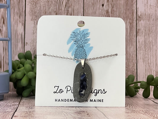 Resin Filled Beach Stone Necklace