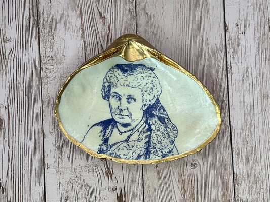 Large Clam Shell Ring Dish with Elizabeth Cady Stanton