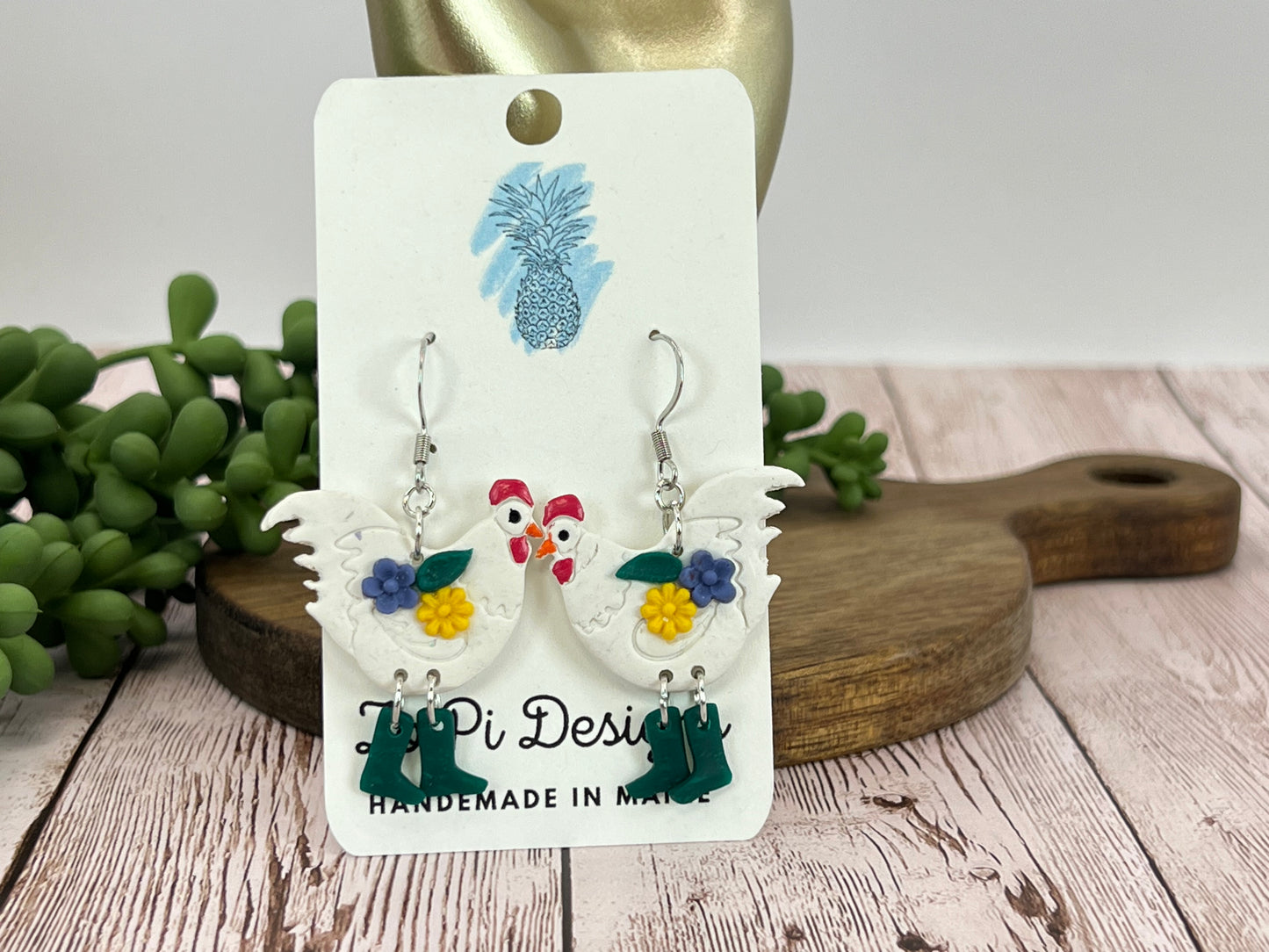 Chicken Boot Earrings
