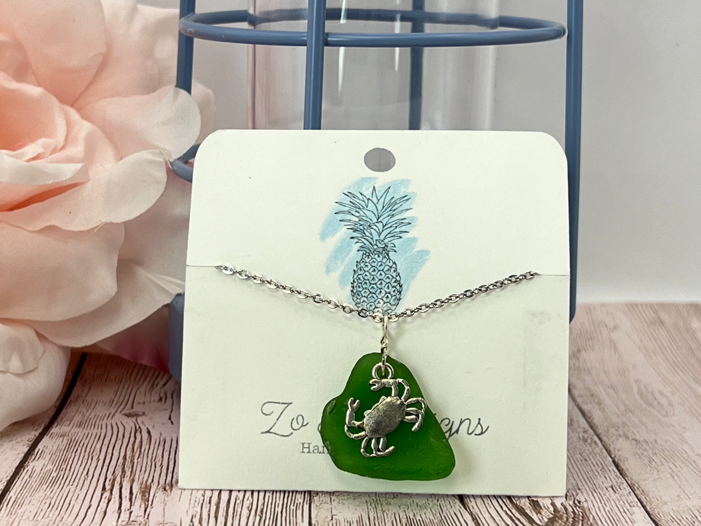 Seaglass and Charm Necklace