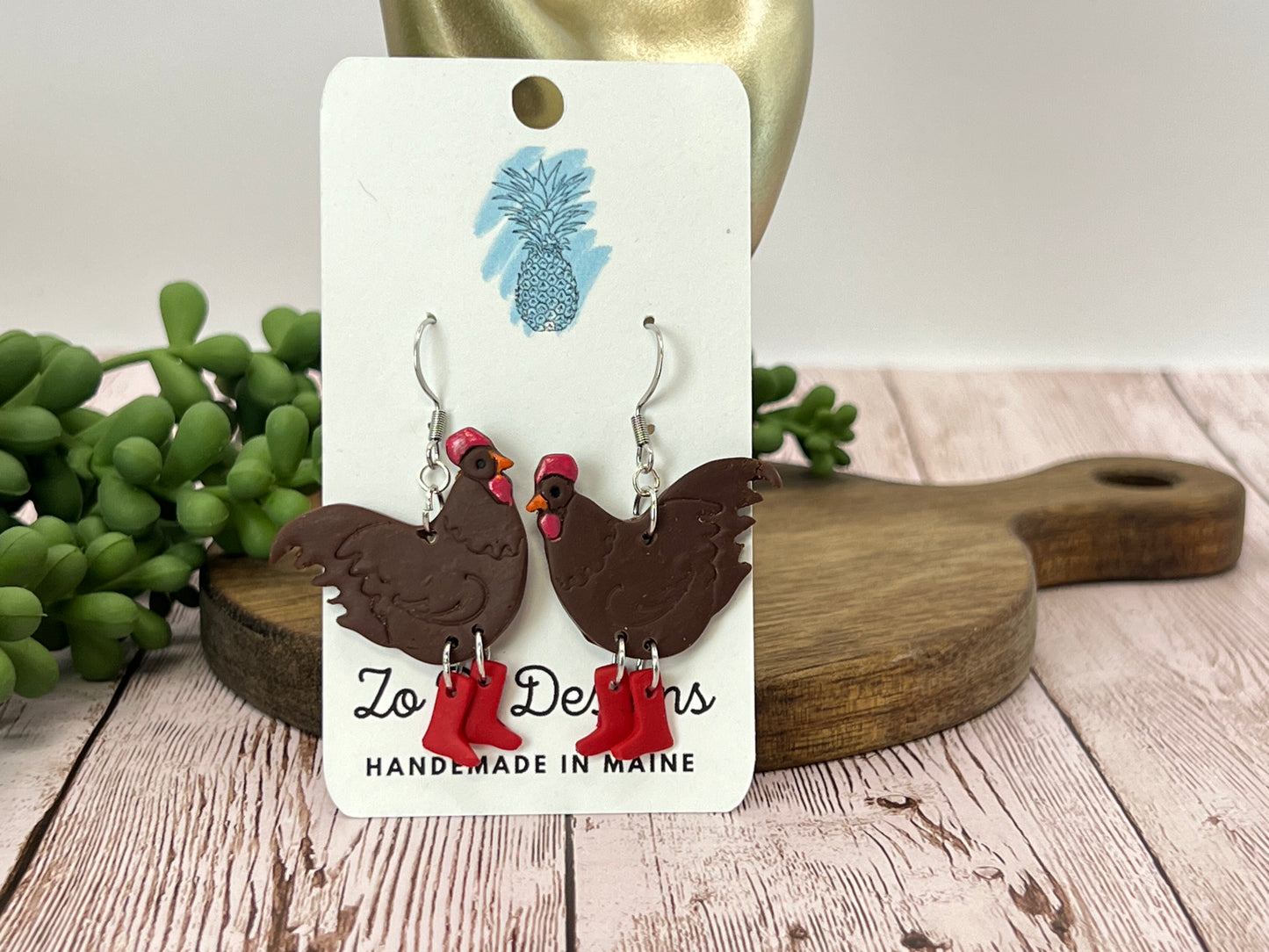Chicken Boot Earrings