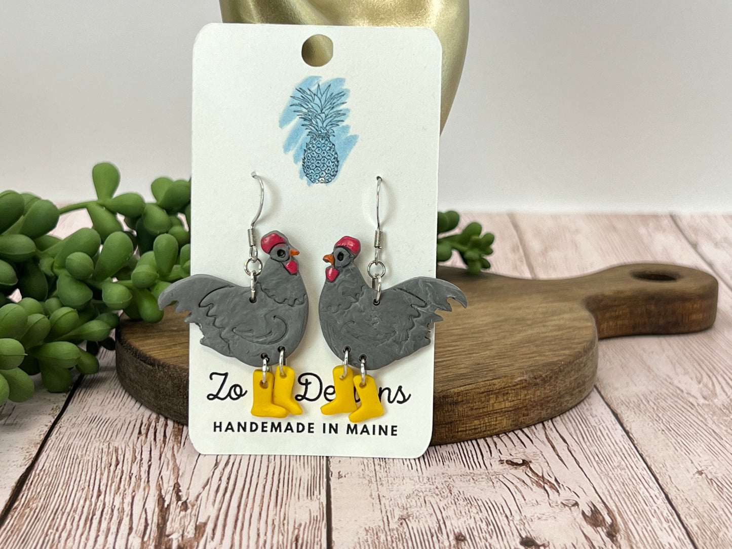 Chicken Boot Earrings