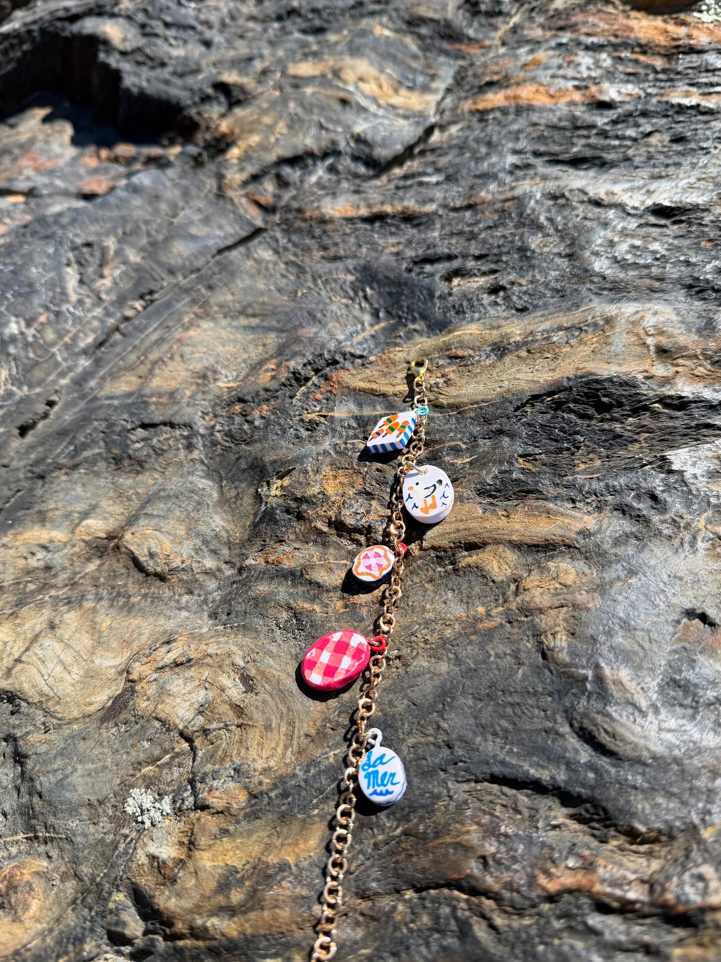 Hand Painted Ocean Charm Bracelet