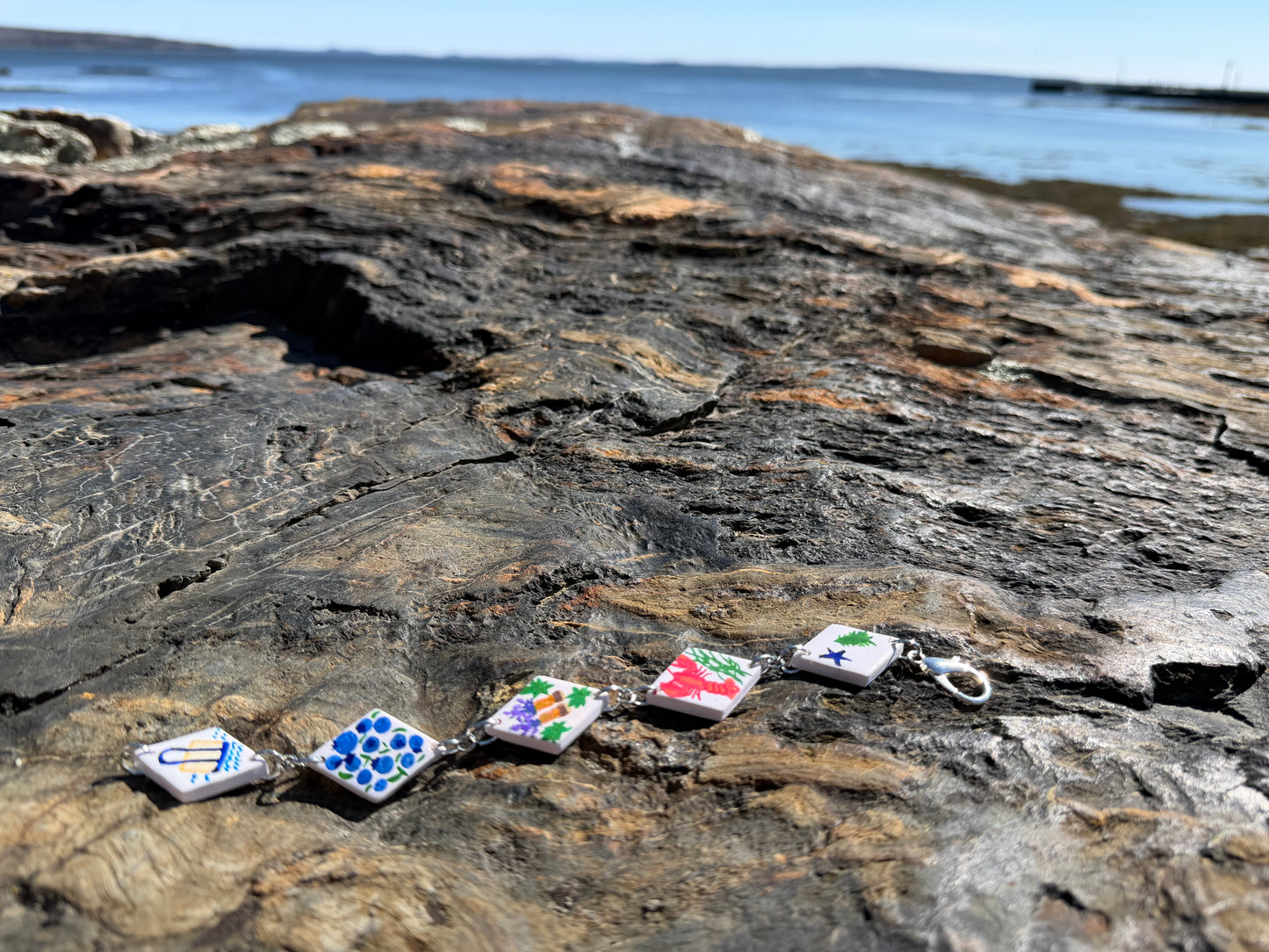 Maine Hand Painted Charm Bracelet