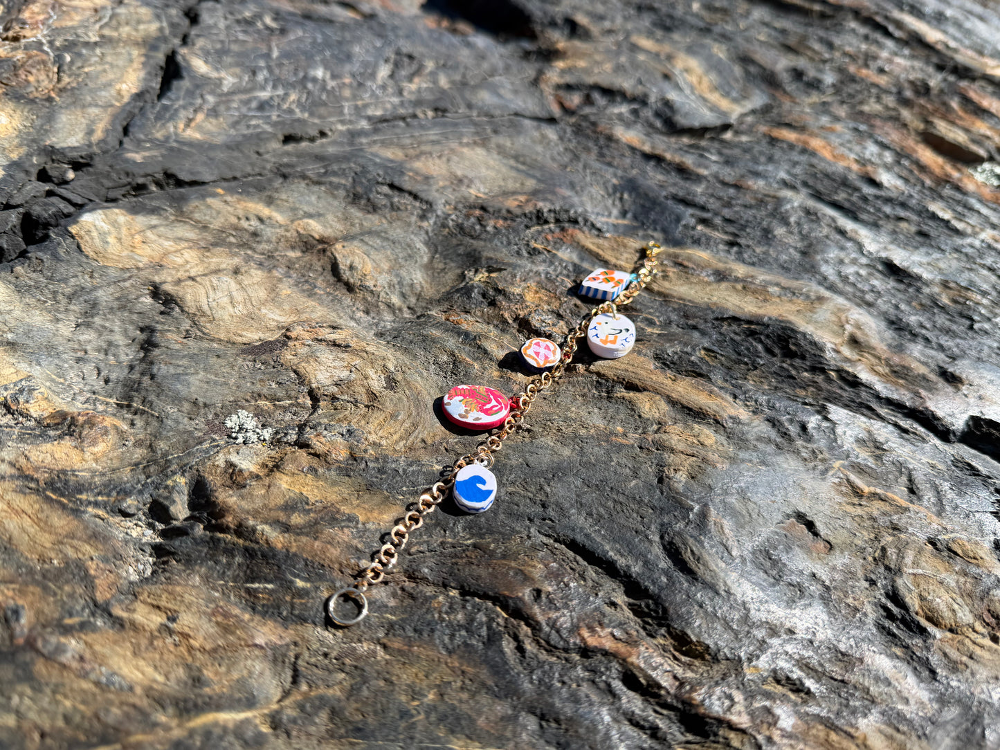 Hand Painted Ocean Charm Bracelet