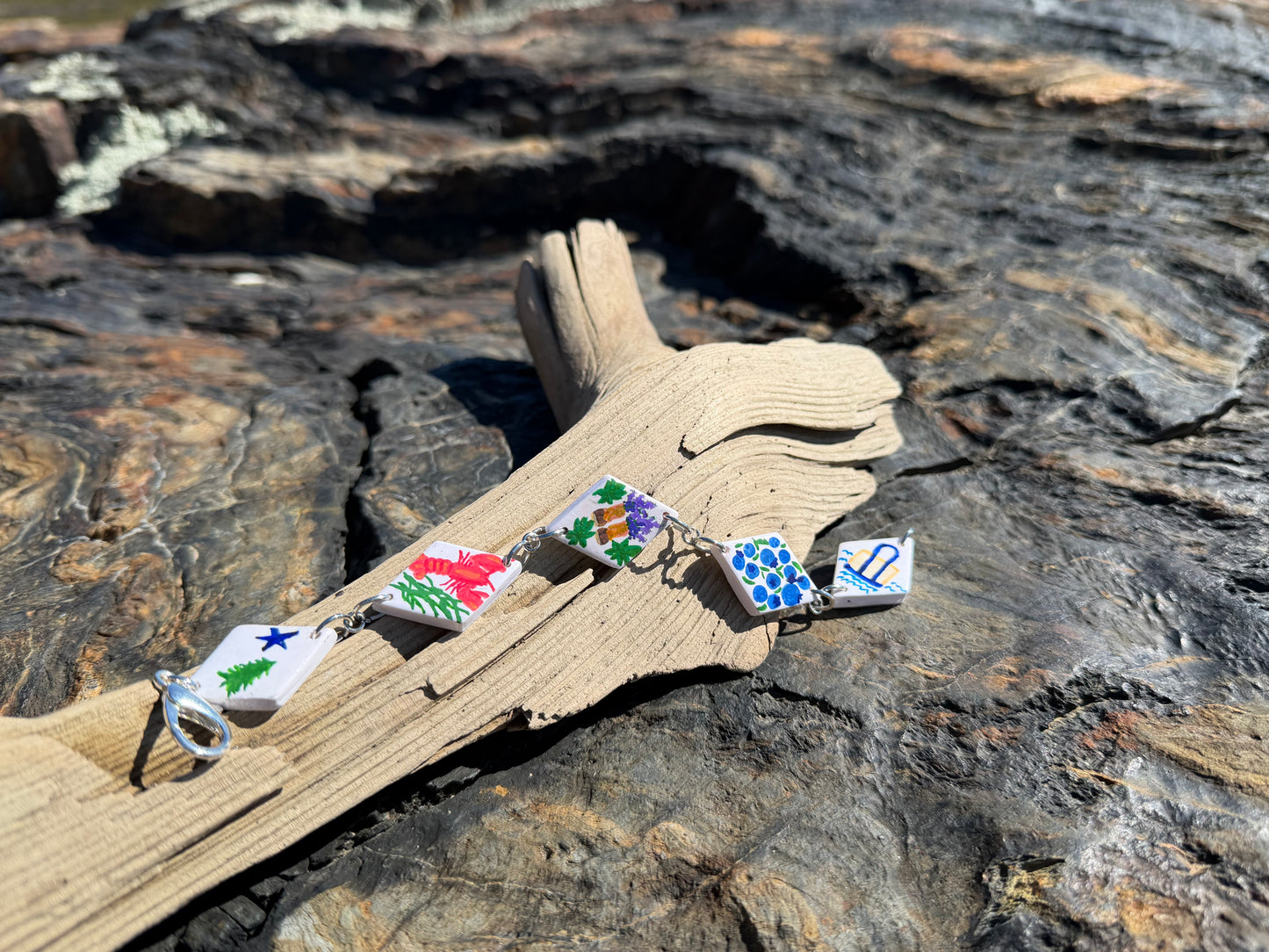 Maine Hand Painted Charm Bracelet