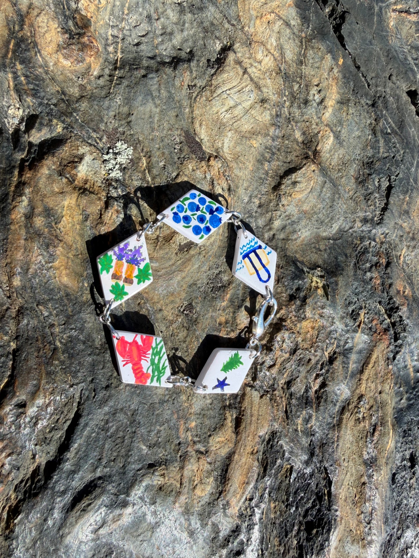 Maine Hand Painted Charm Bracelet