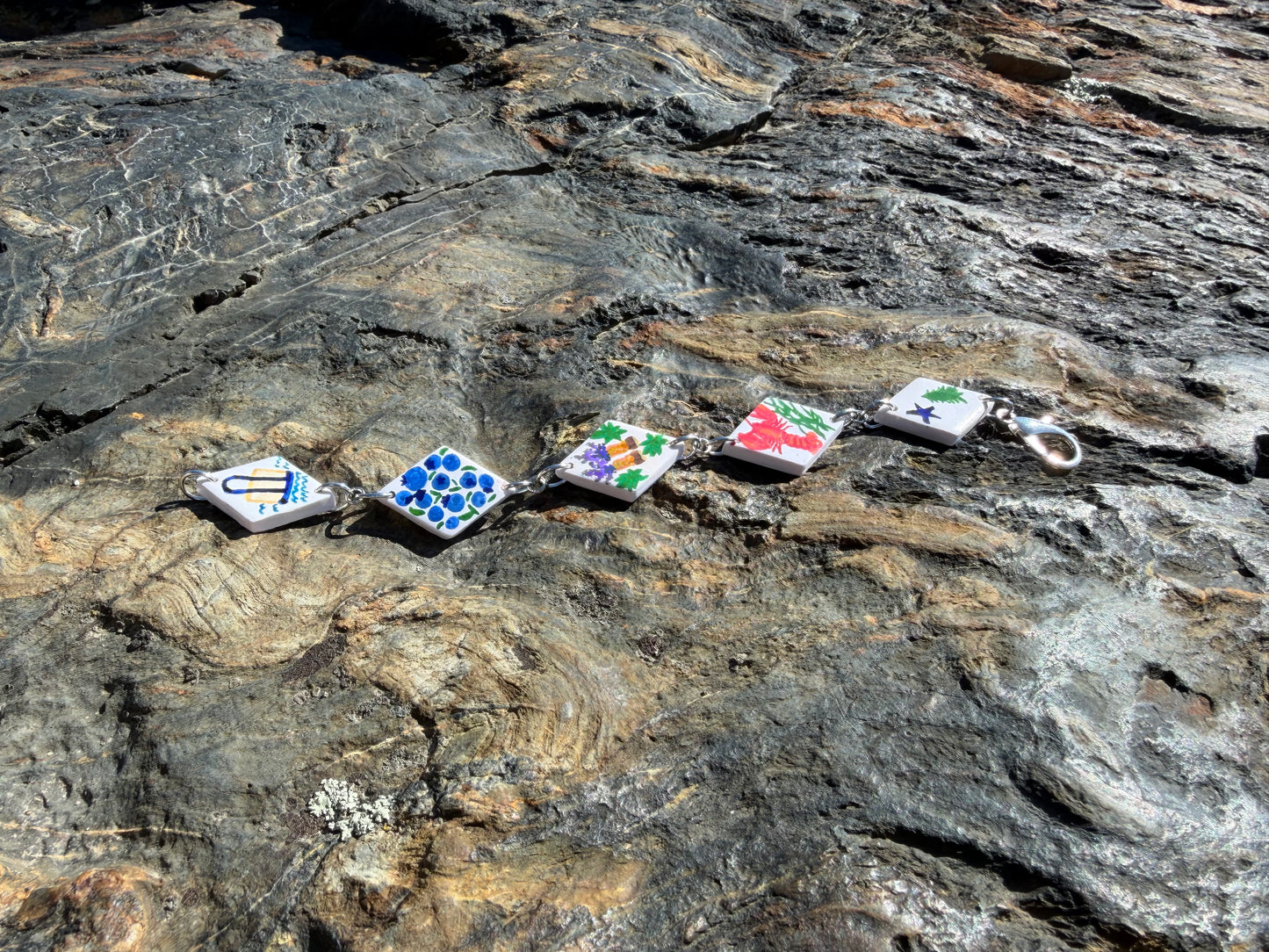 Maine Hand Painted Charm Bracelet
